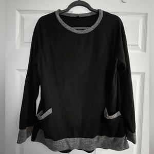 Black and gray long sleeve warm shirt with pockets size large